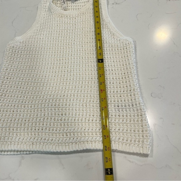 NWT Madewell Cream Crocheted Lightweight Cotton Sweater Tank Medium - Picture 9 of 12